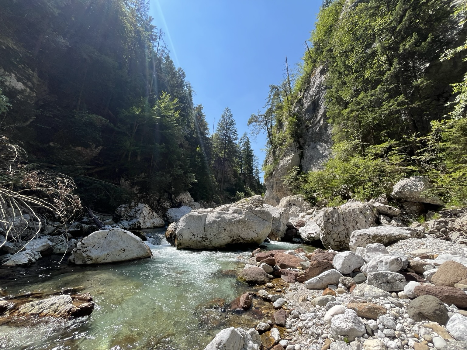 A deep gorge with river